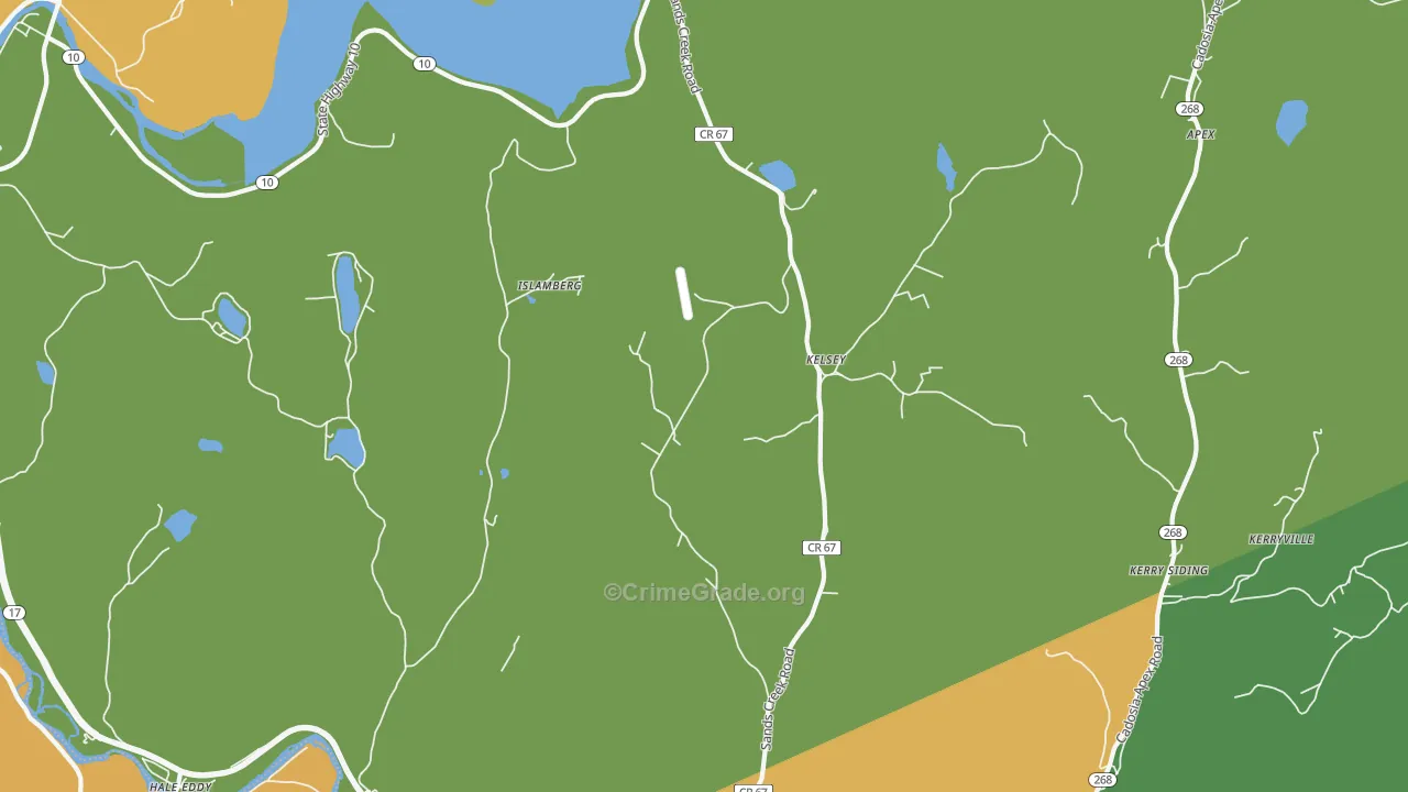 Kelsey, NY Map of Robbery Rates