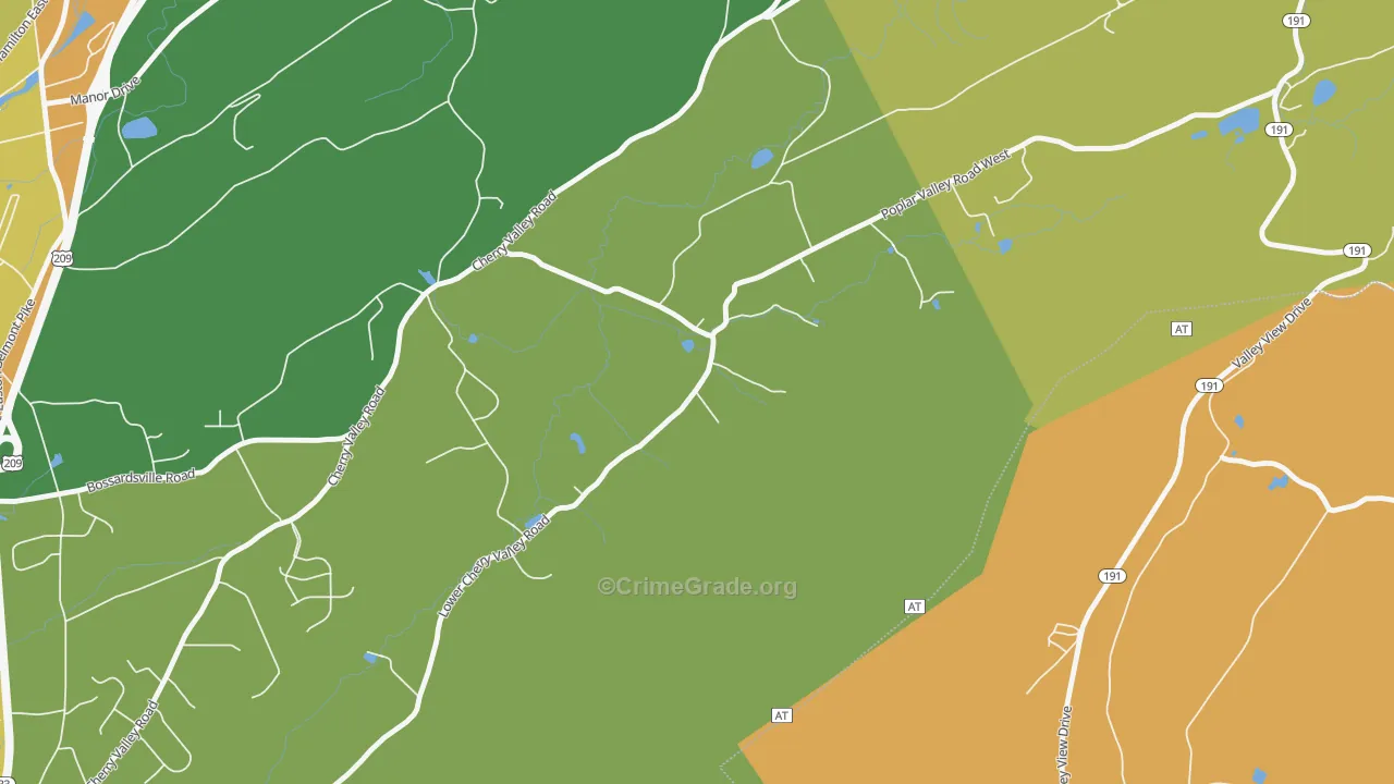 Kemmererville, PA Map of Robbery Rates
