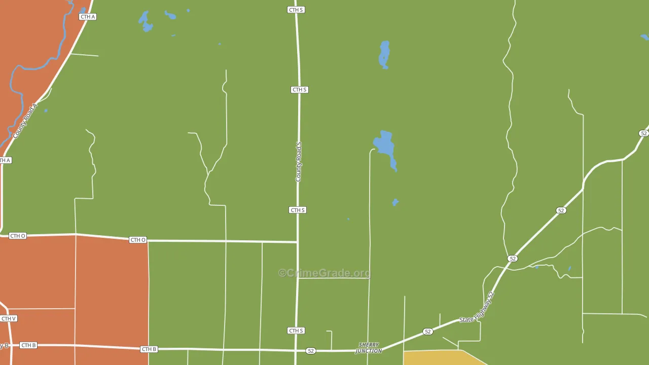 Kempster, WI Map of Robbery Rates
