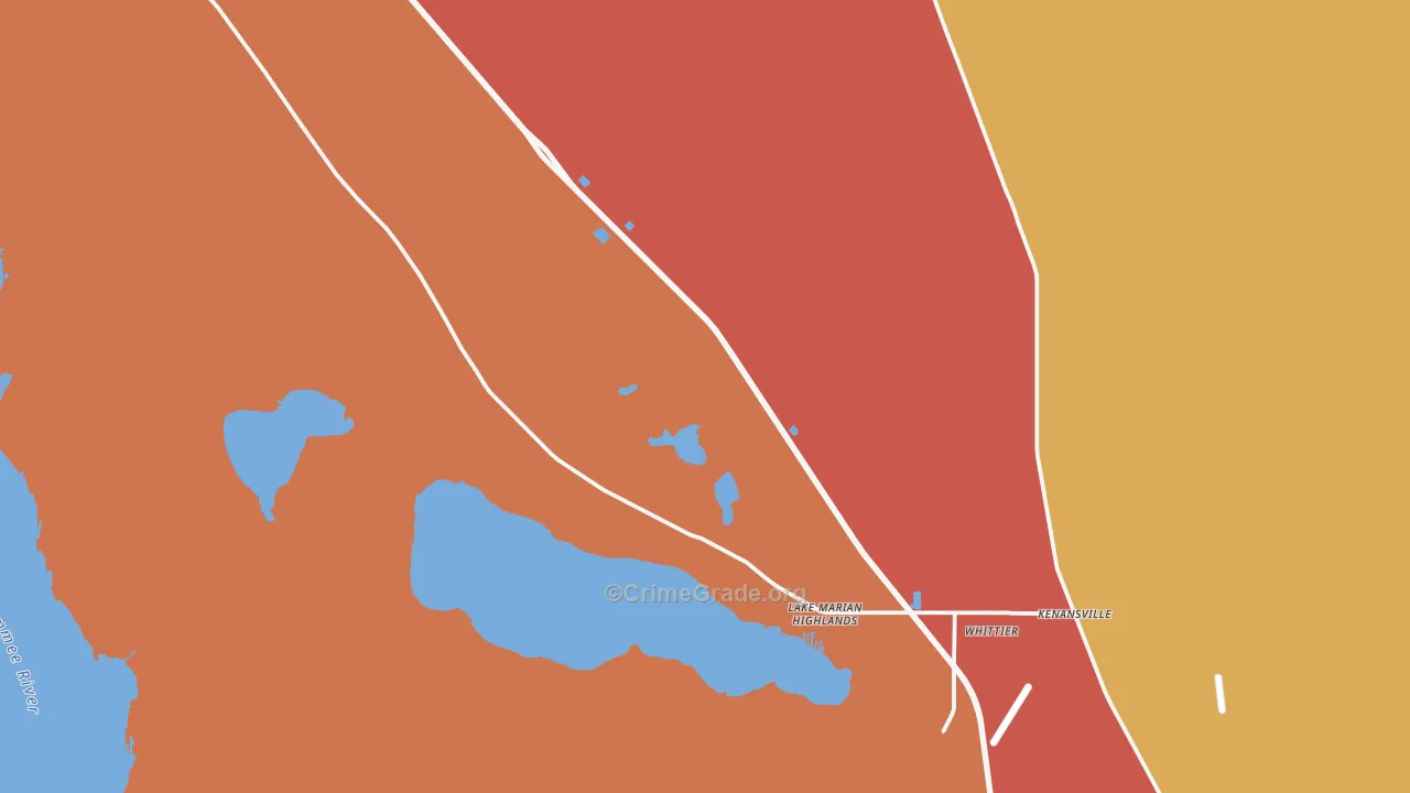Kenansville, FL Map of Robbery Rates