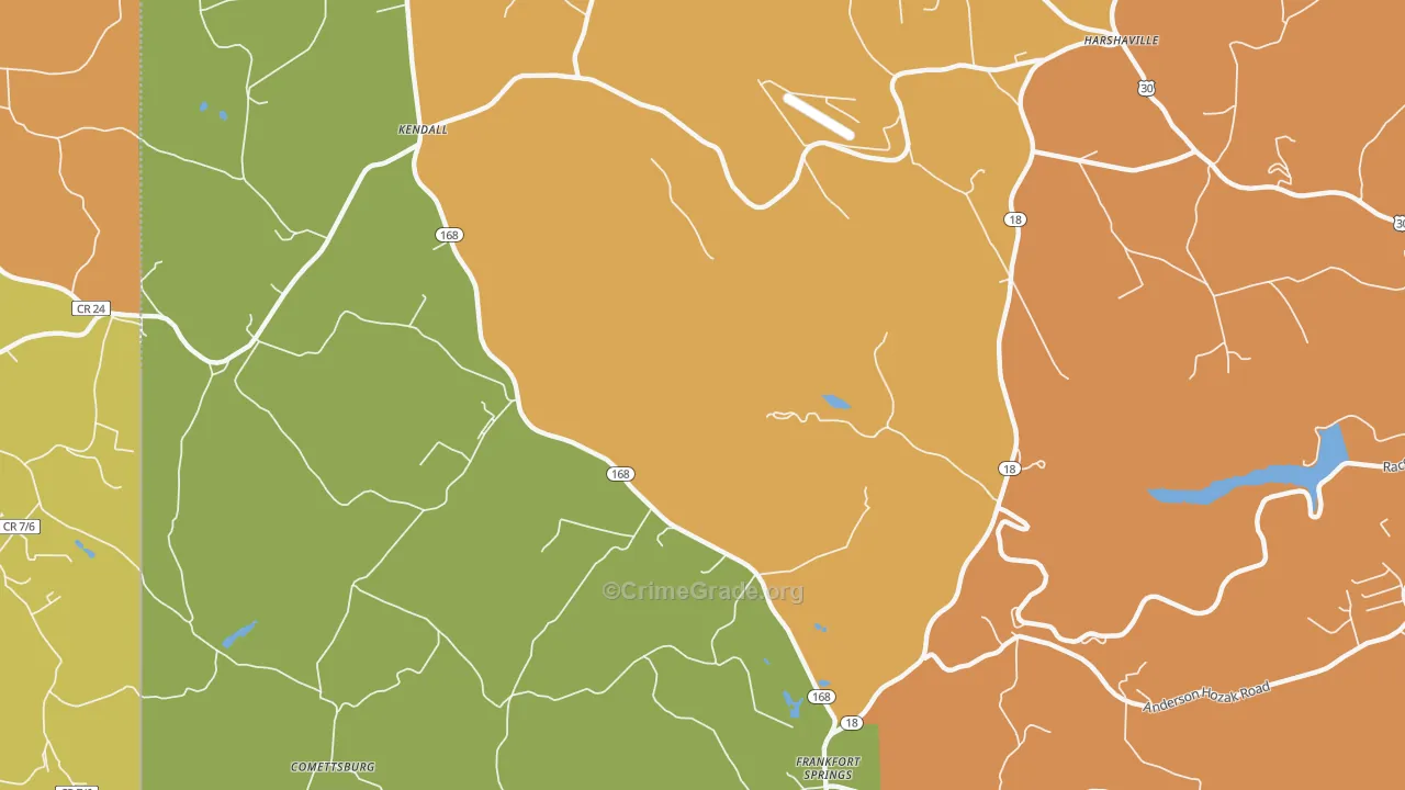 Kendall, PA Map of Robbery Rates