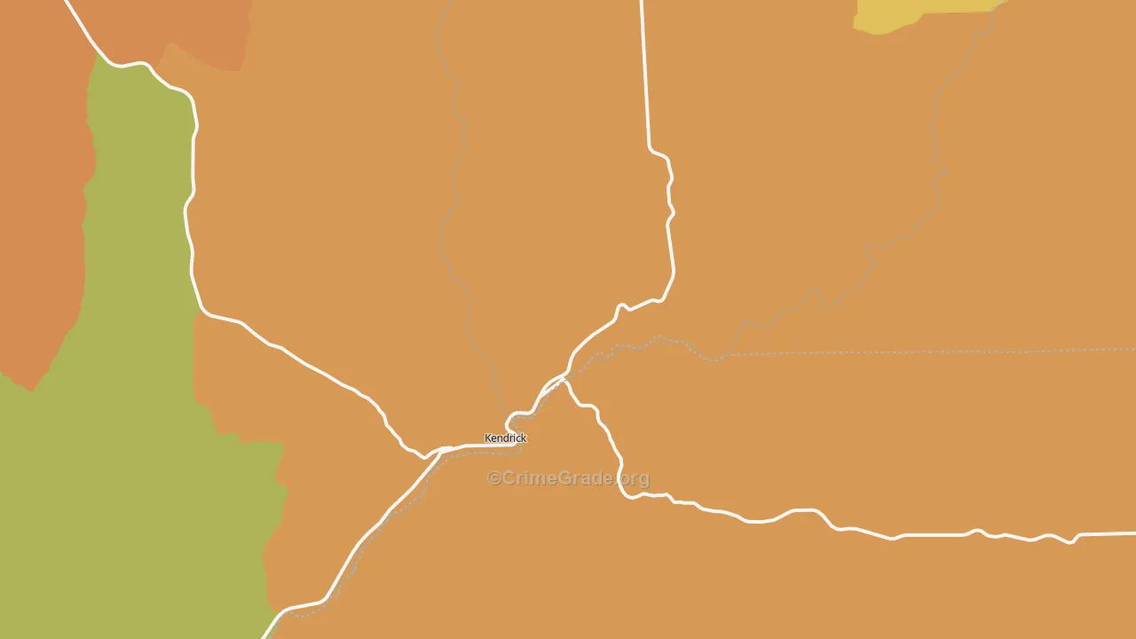 Kendrick, ID Map of Robbery Rates
