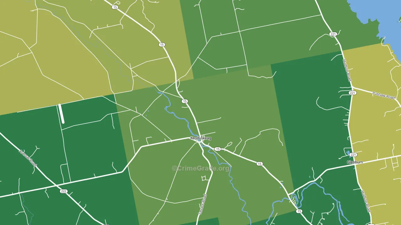 Kenduskeag, ME Map of Robbery Rates