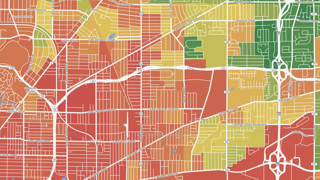 Kenfield, Buffalo, NY Map of Robbery Rates