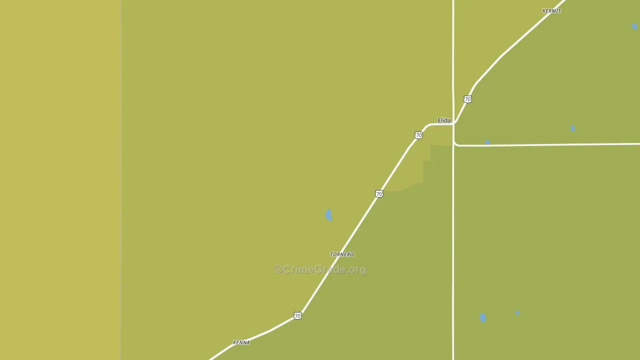 Kenna, NM Map of Robbery Rates