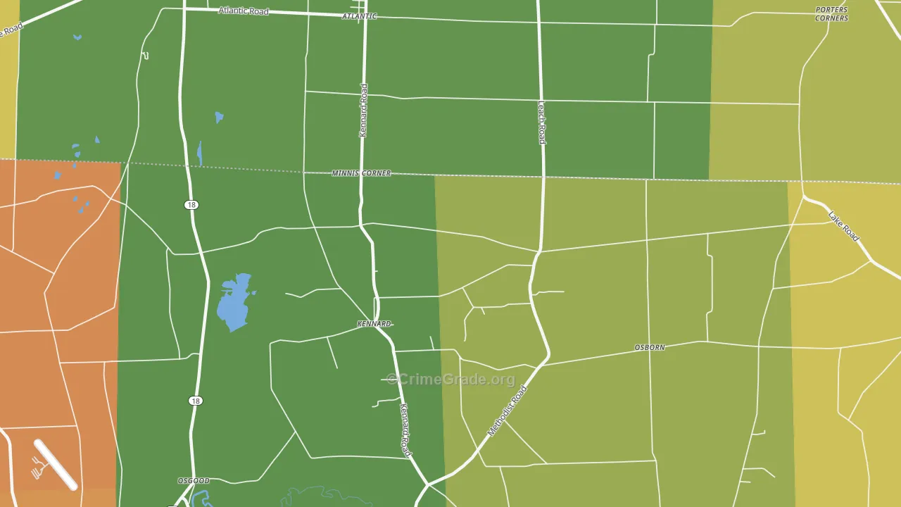 Kennard, PA Map of Robbery Rates