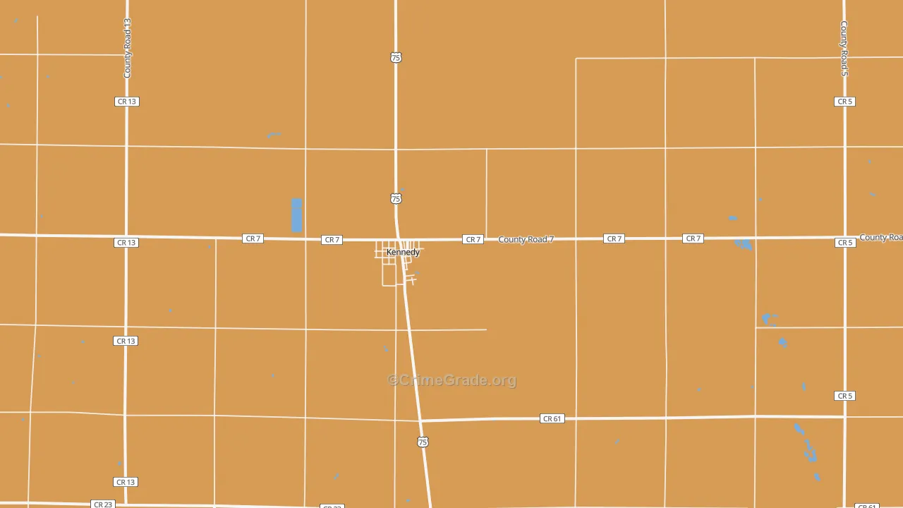 Kennedy, MN Map of Robbery Rates