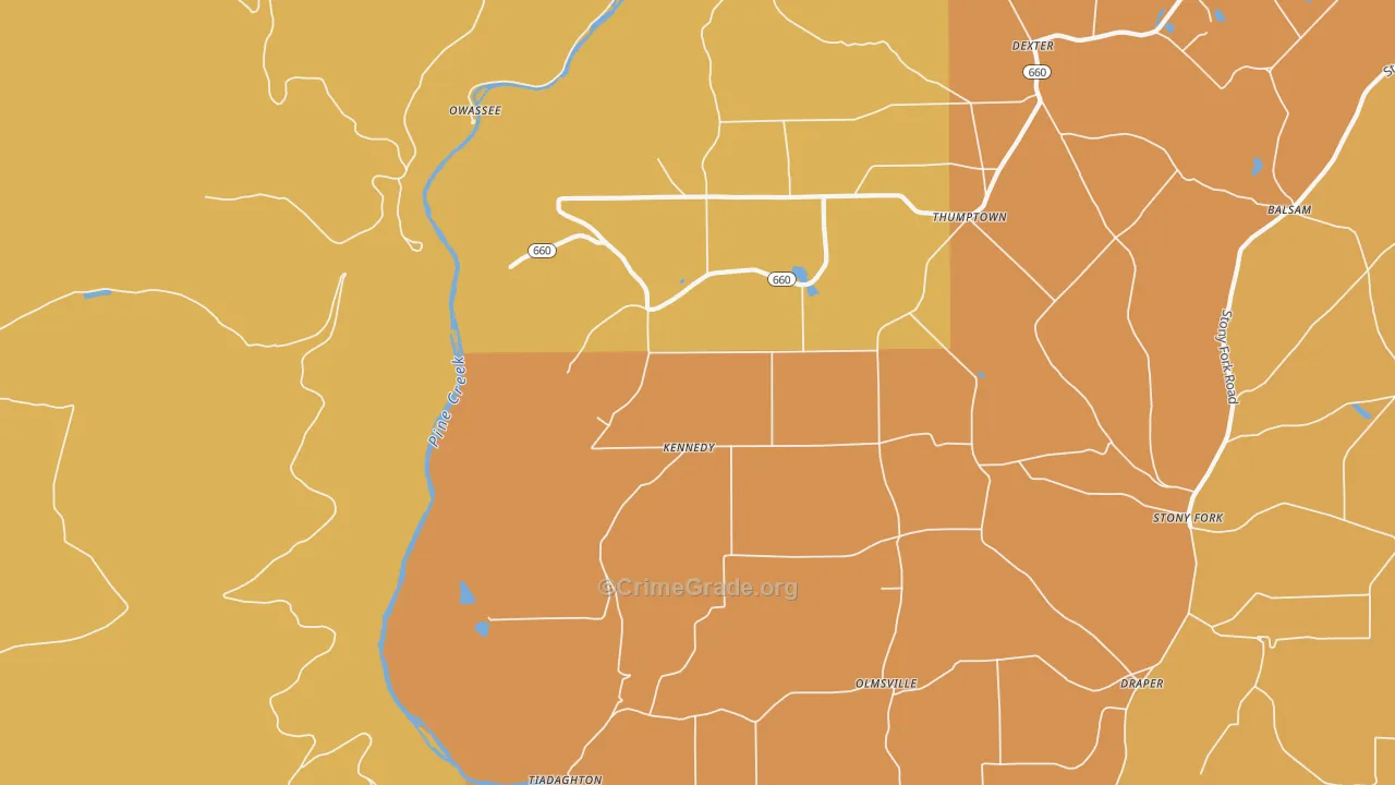 Kennedy, PA Map of Robbery Rates