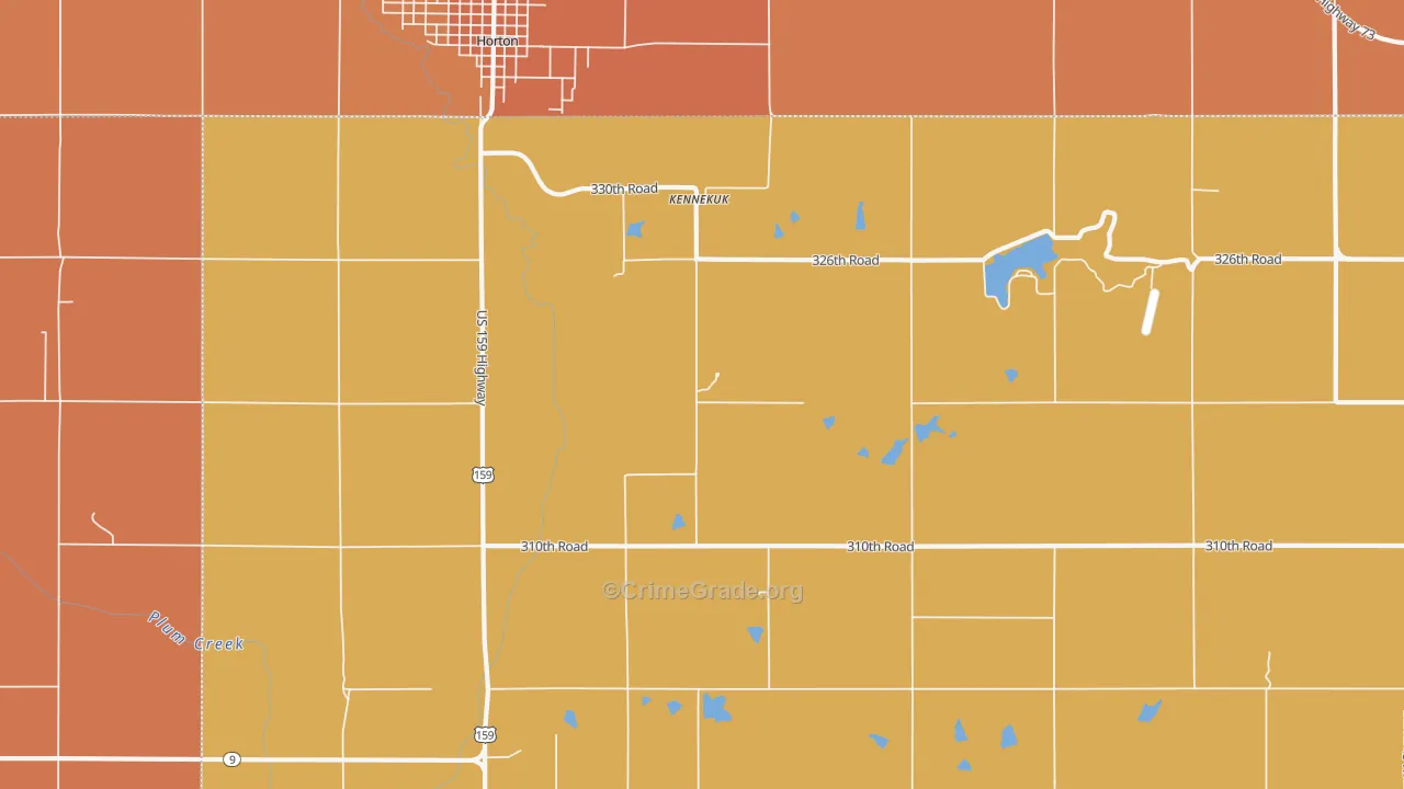 Kennekuk, KS Map of Robbery Rates