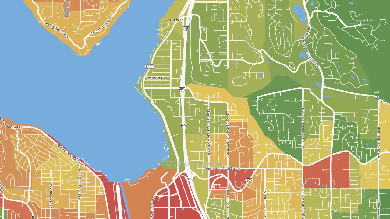 Kennydale, Renton, WA Map of Robbery Rates