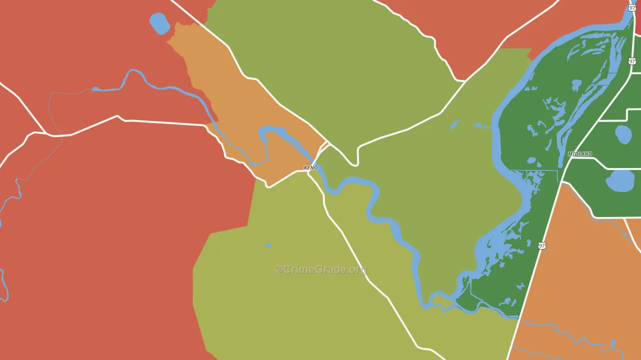 Keno, OR Map of Robbery Rates