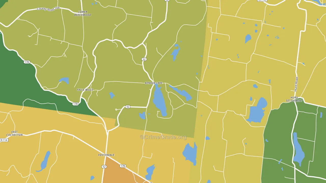 Kenoza Lake, NY Map of Robbery Rates