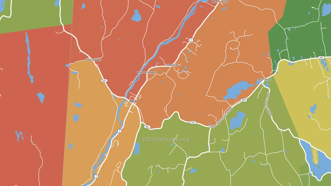 Kent, CT Map of Robbery Rates