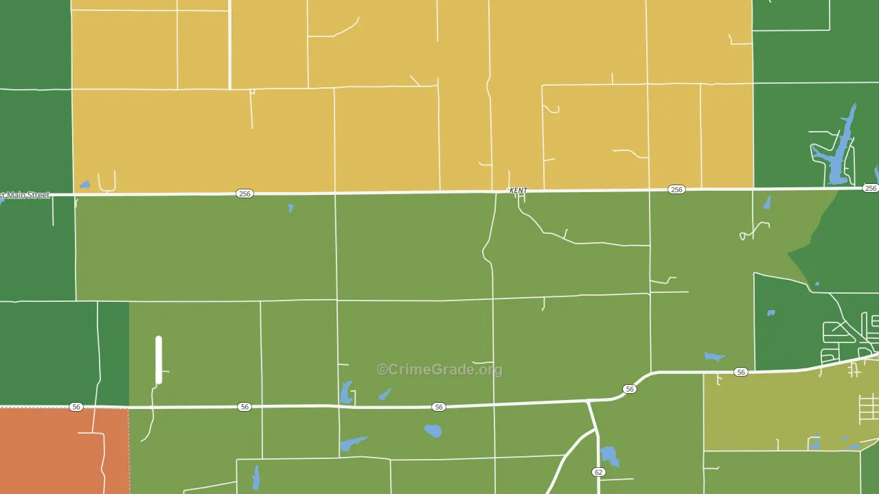 Kent, IN Map of Robbery Rates