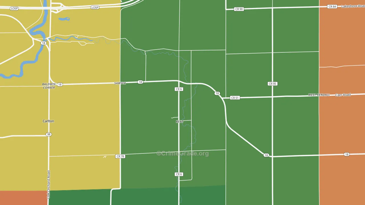 Kent, NY Map of Robbery Rates