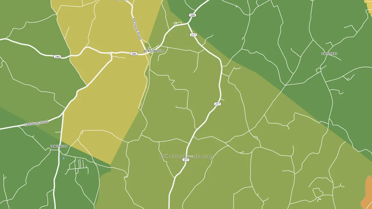Kent, PA Map of Robbery Rates