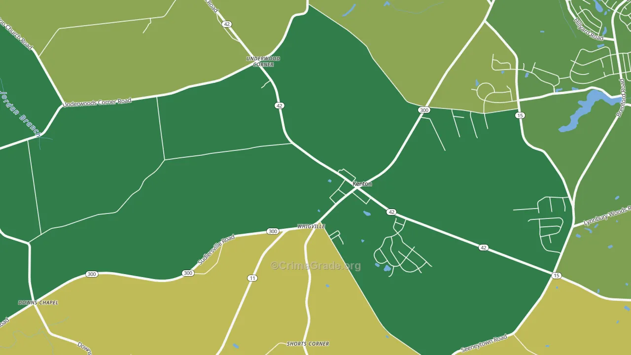 Kenton, DE Map of Robbery Rates
