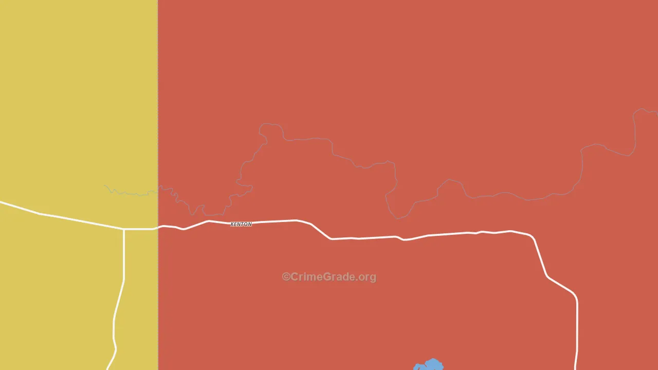 Kenton, OK Map of Robbery Rates