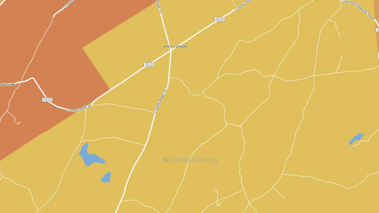 Kents Corners, NY Map of Robbery Rates
