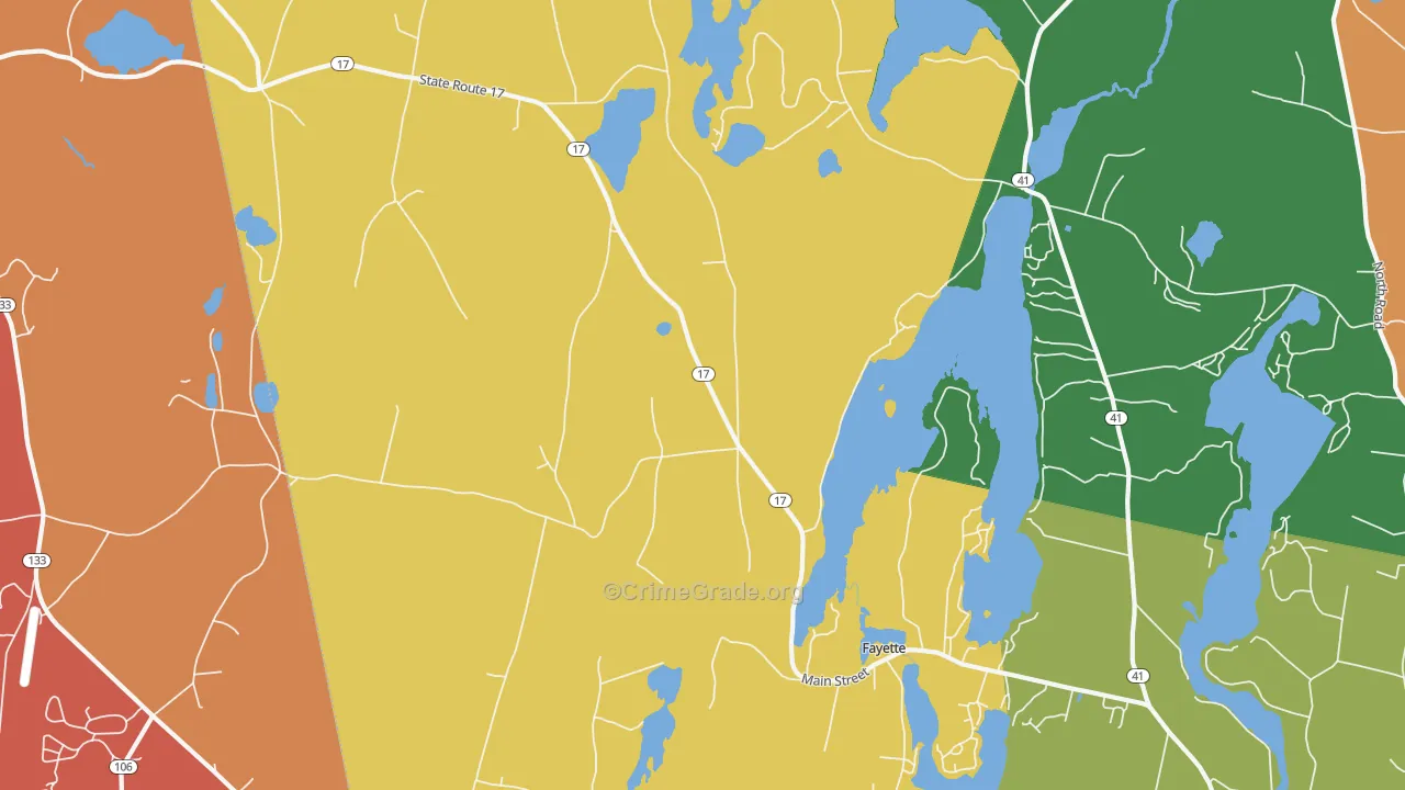 Kents Hill, ME Map of Robbery Rates