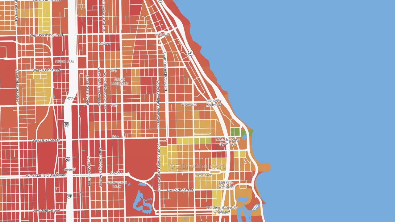 Kenwood, Chicago, IL Map of Robbery Rates