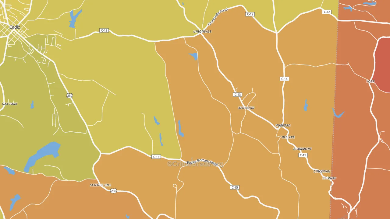 Kenwood, OH Map of Robbery Rates
