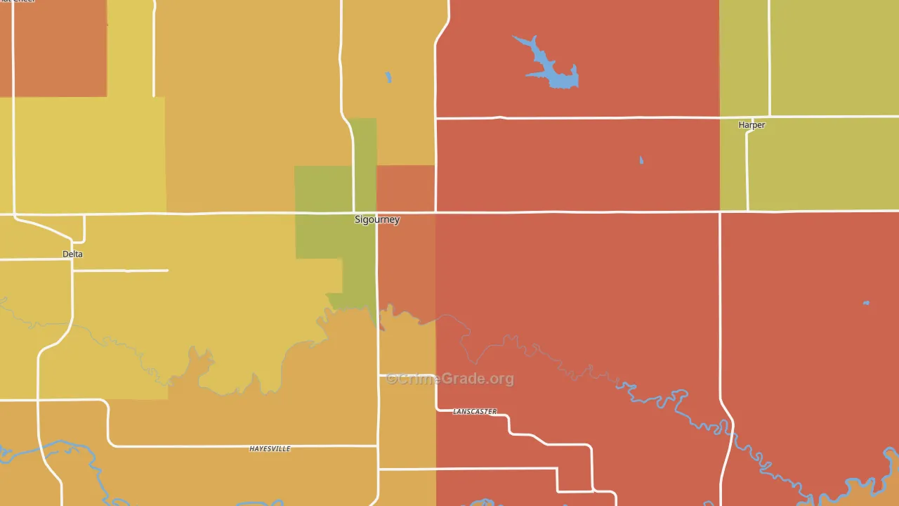 Keokuk County, IA Map of Robbery Rates