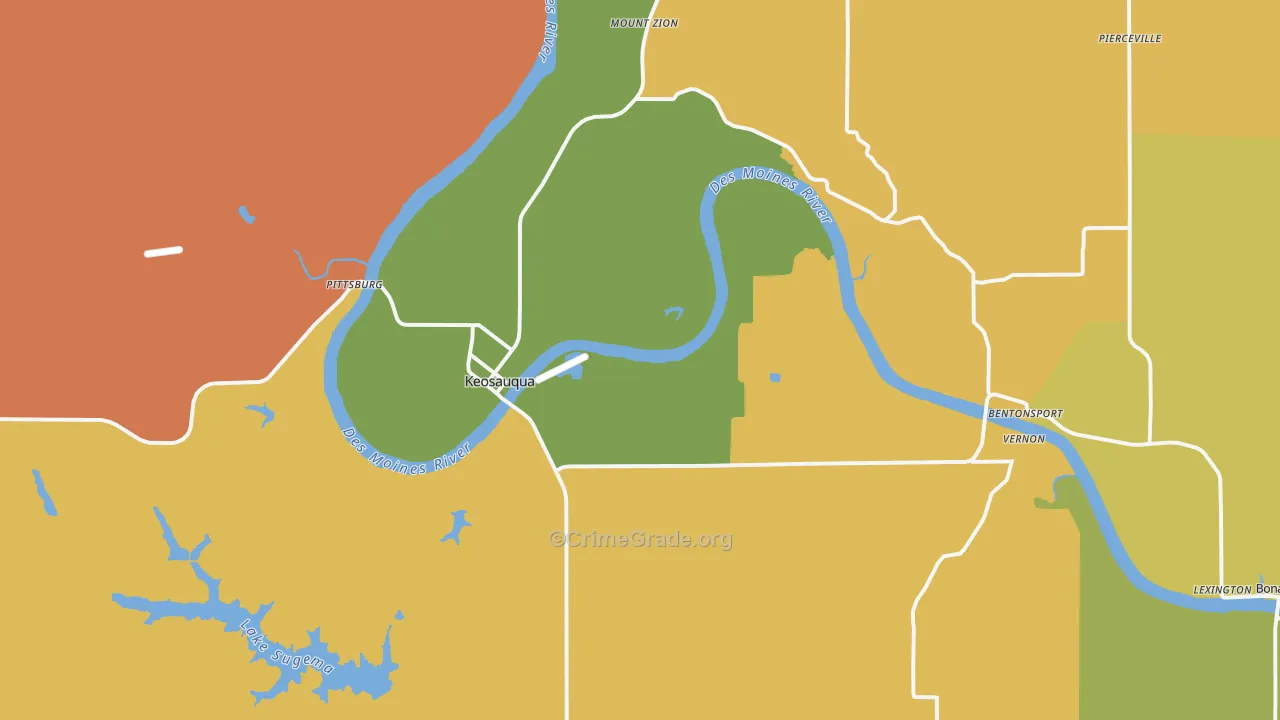 Keosauqua, IA Map of Robbery Rates