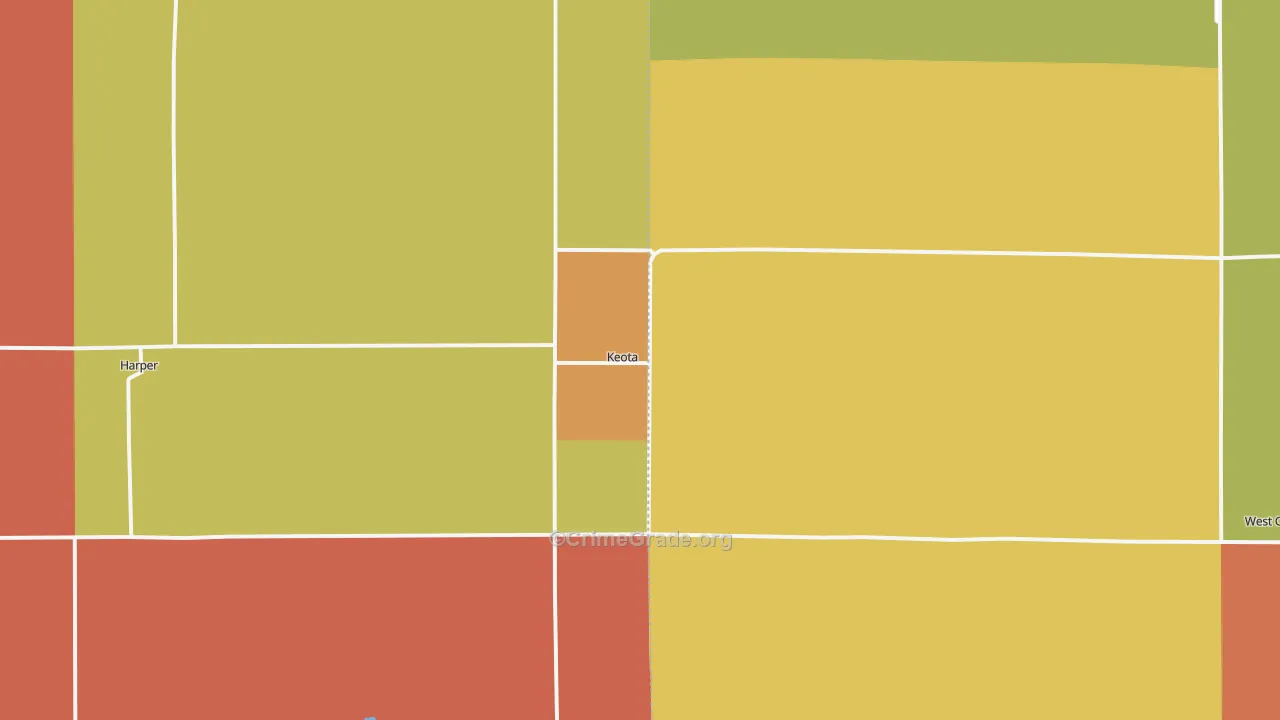 Keota, IA Map of Robbery Rates