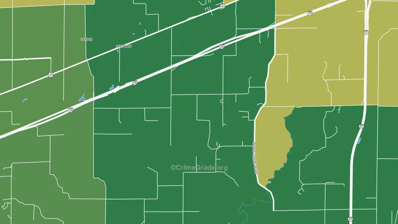 Keptown, IL Map of Robbery Rates