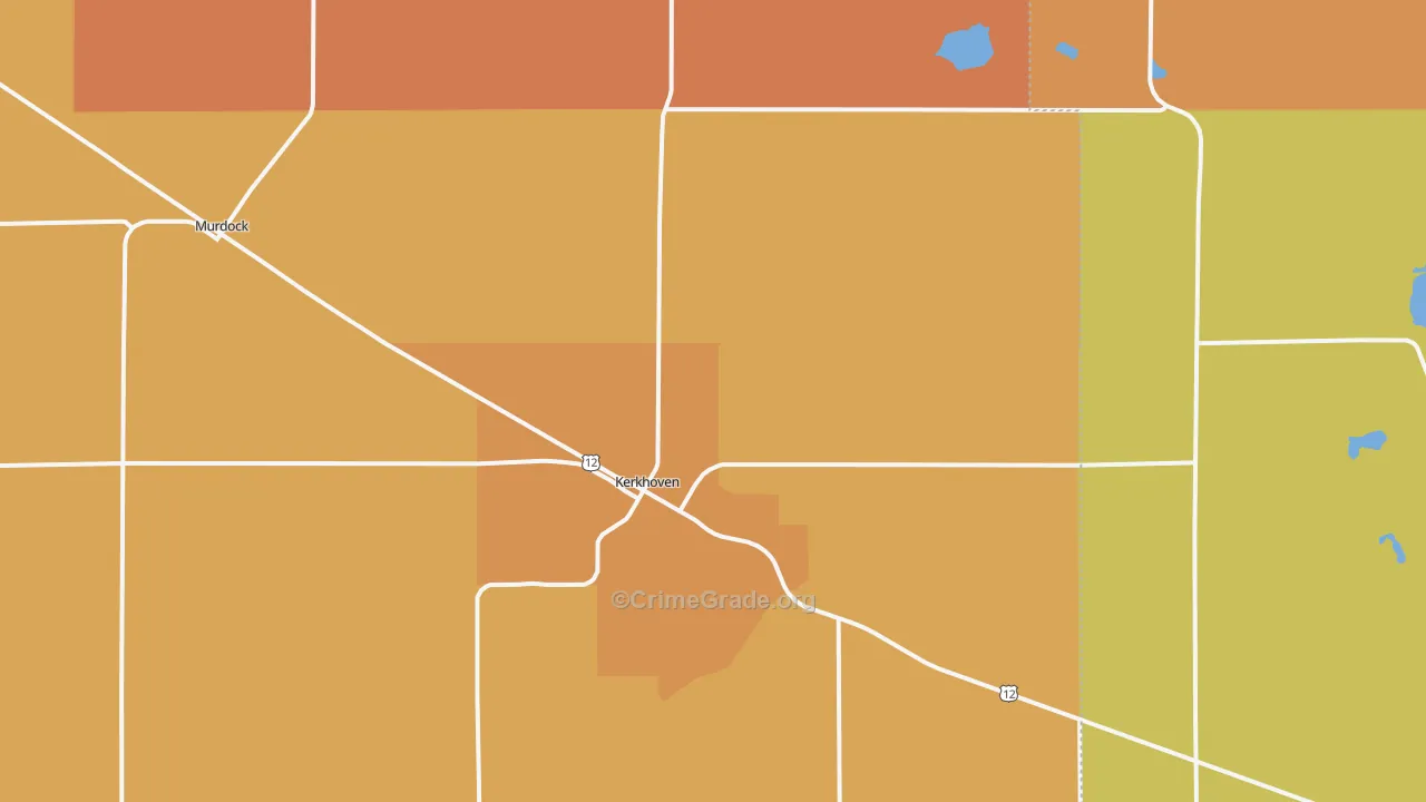 Kerkhoven, MN Map of Robbery Rates