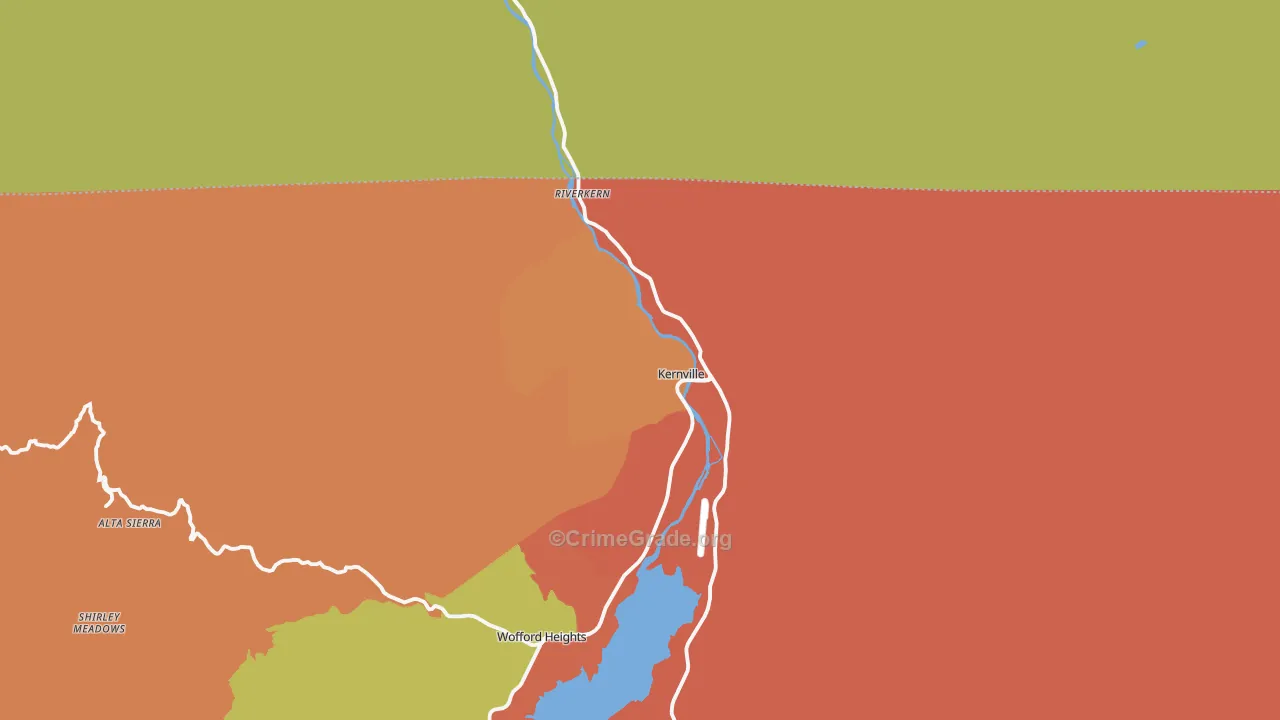 Kernville, CA Map of Robbery Rates