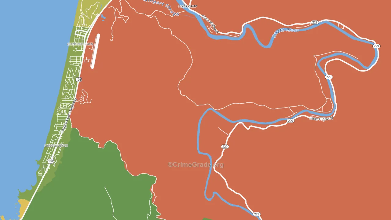 Kernville, OR Map of Robbery Rates
