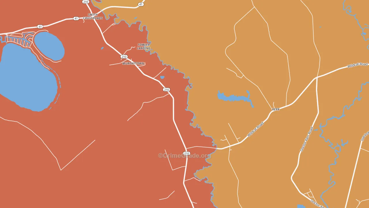 Kerr, NC Map of Robbery Rates