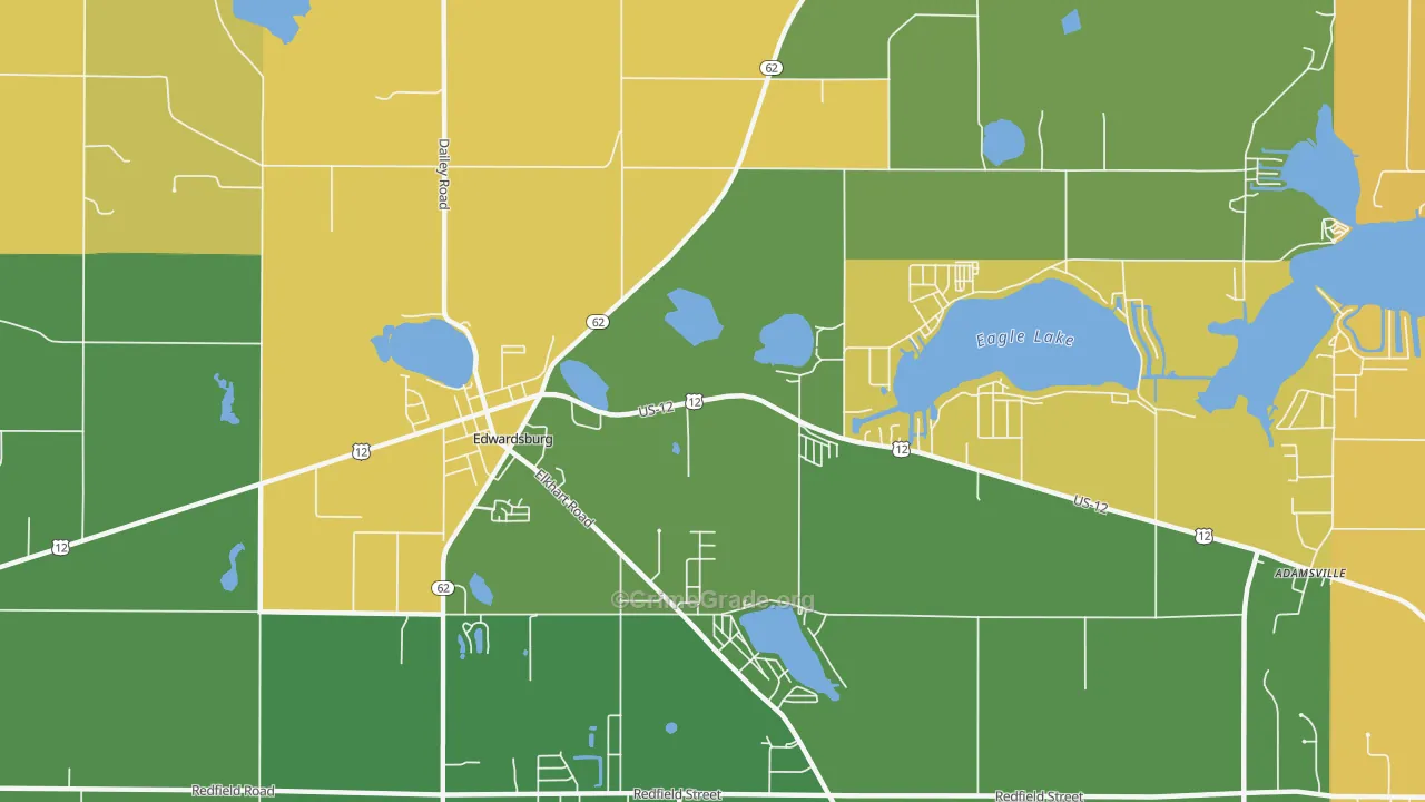Kessington, MI Map of Robbery Rates