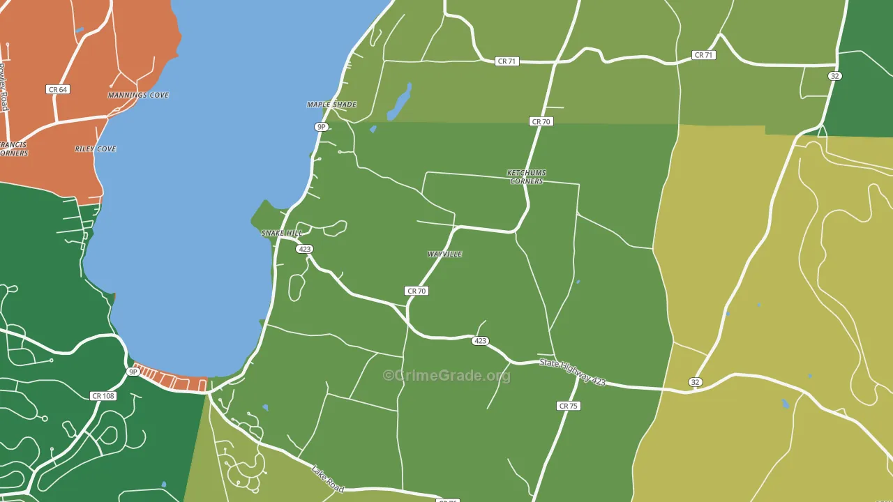 Ketchums Corner, NY Map of Robbery Rates