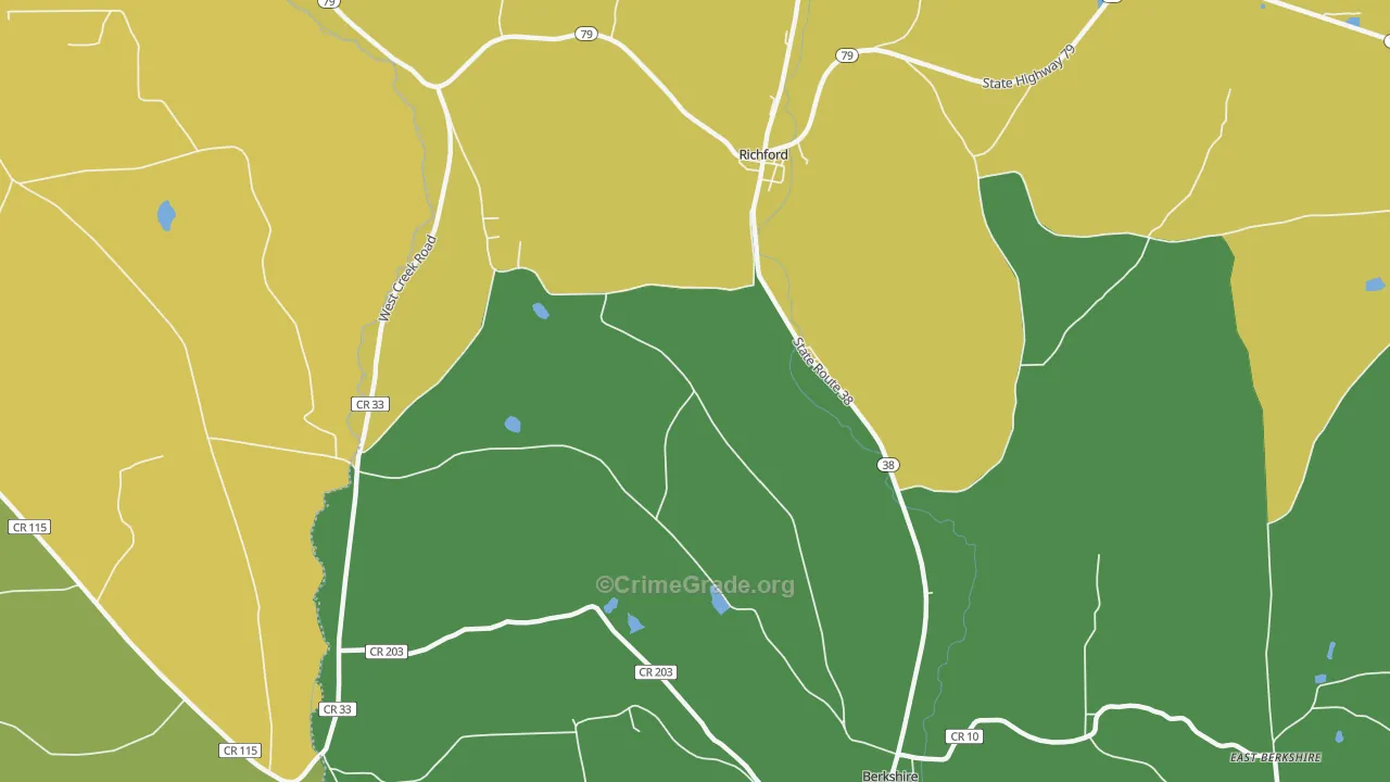 Ketchumville, NY Map of Robbery Rates
