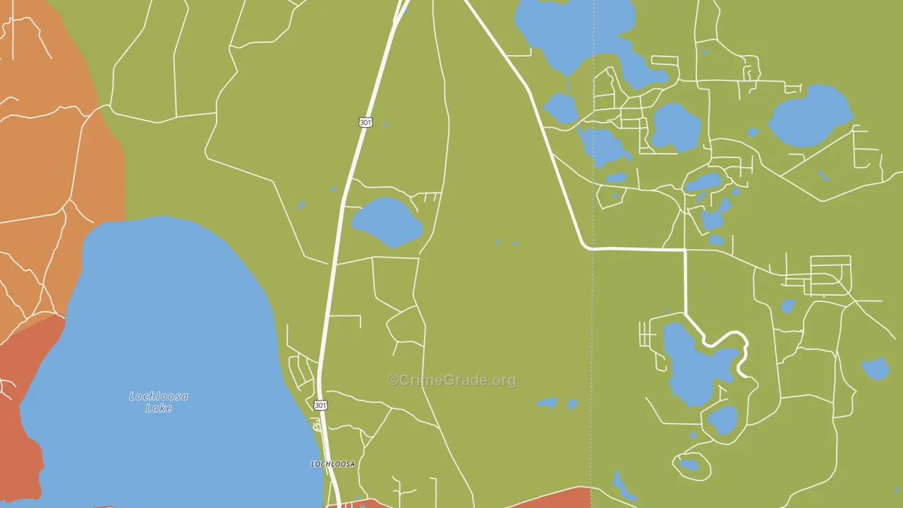 Keuka, FL Map of Robbery Rates