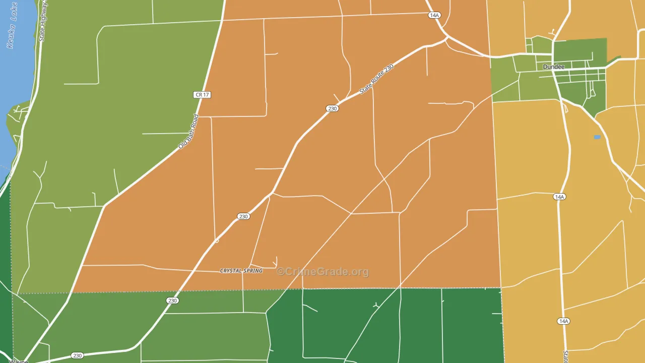 Keuka, NY Map of Robbery Rates
