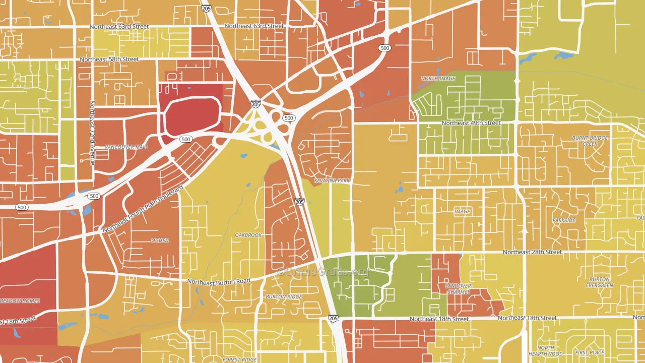 Kevanna Park, Vancouver, WA Map of Robbery Rates