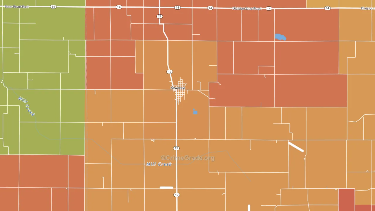 Kewanna, IN Map of Robbery Rates