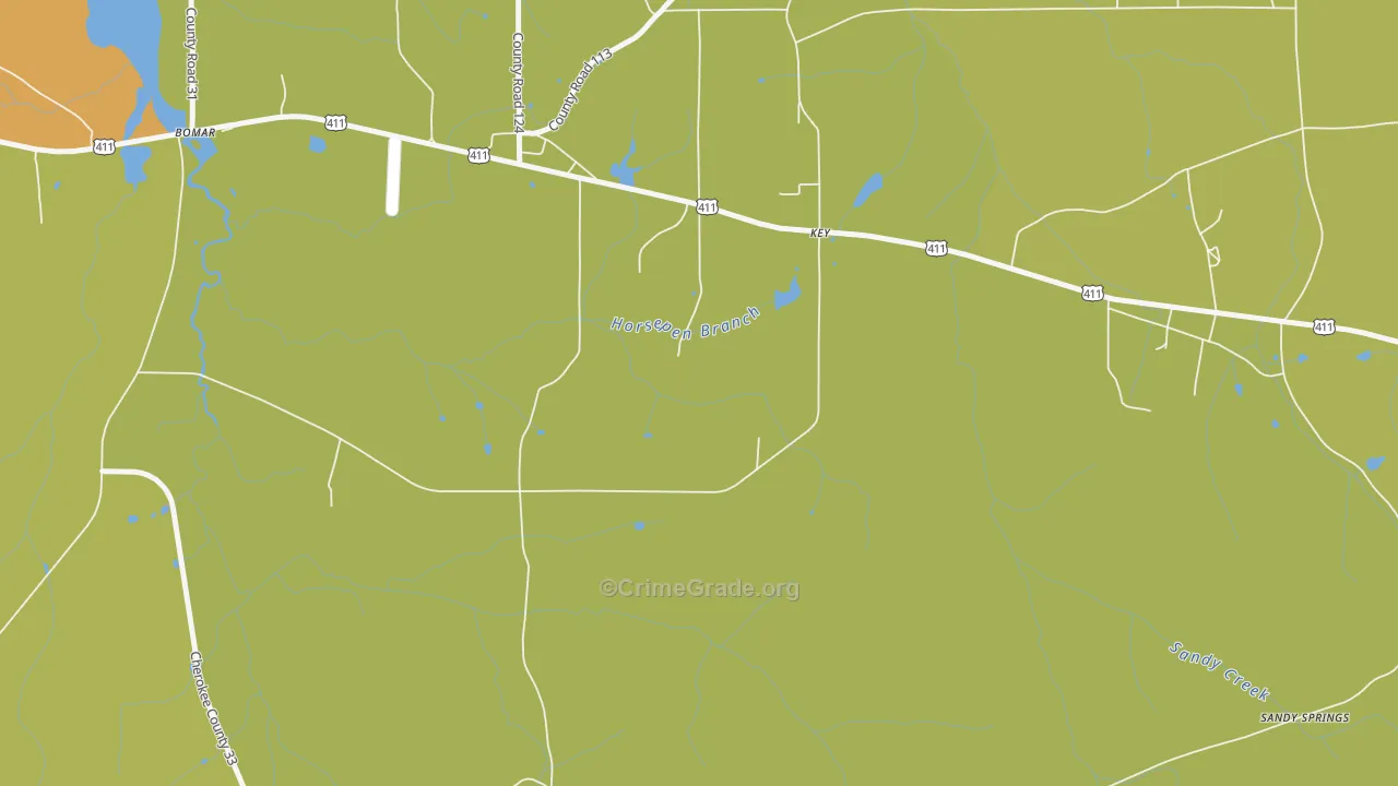 Key, AL Map of Robbery Rates