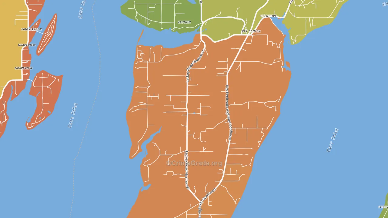 Key Center, WA Map of Robbery Rates
