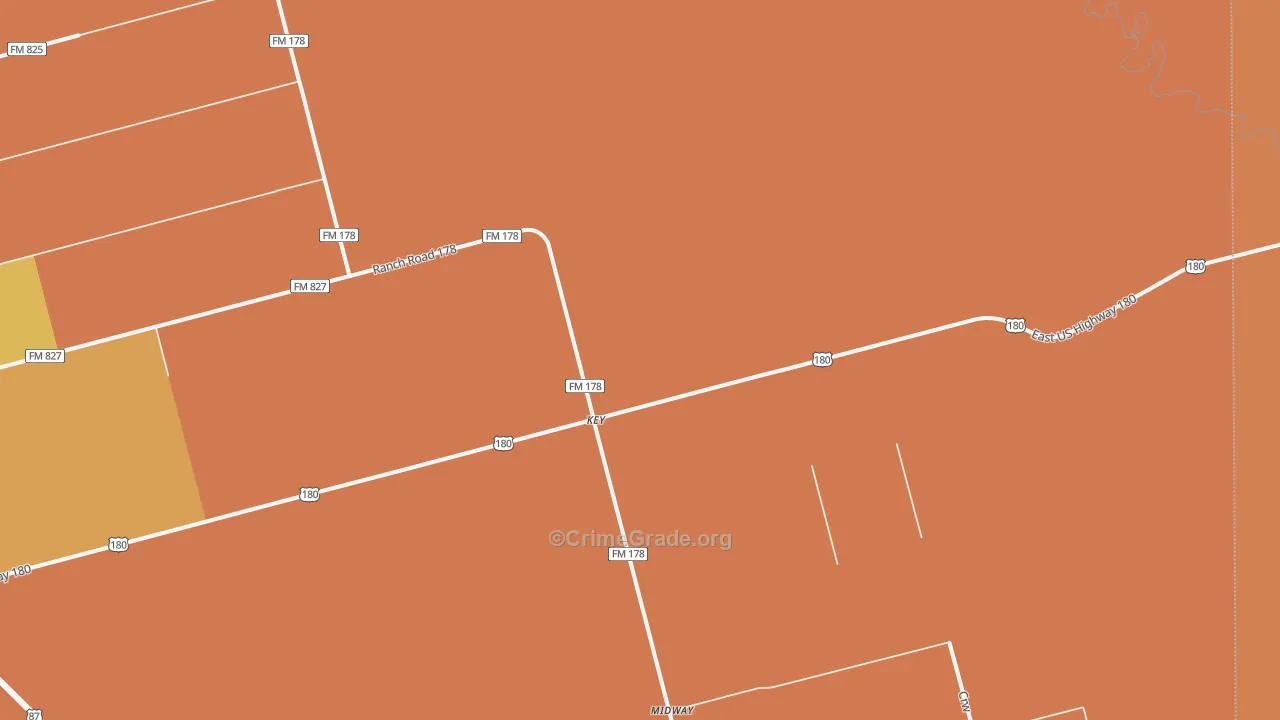 Key, TX Map of Robbery Rates
