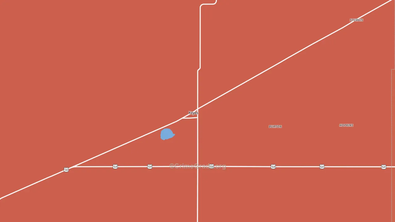 Keyes, OK Map of Robbery Rates