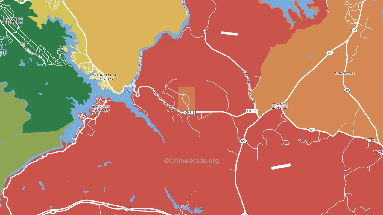 Keystone, CA Map of Robbery Rates