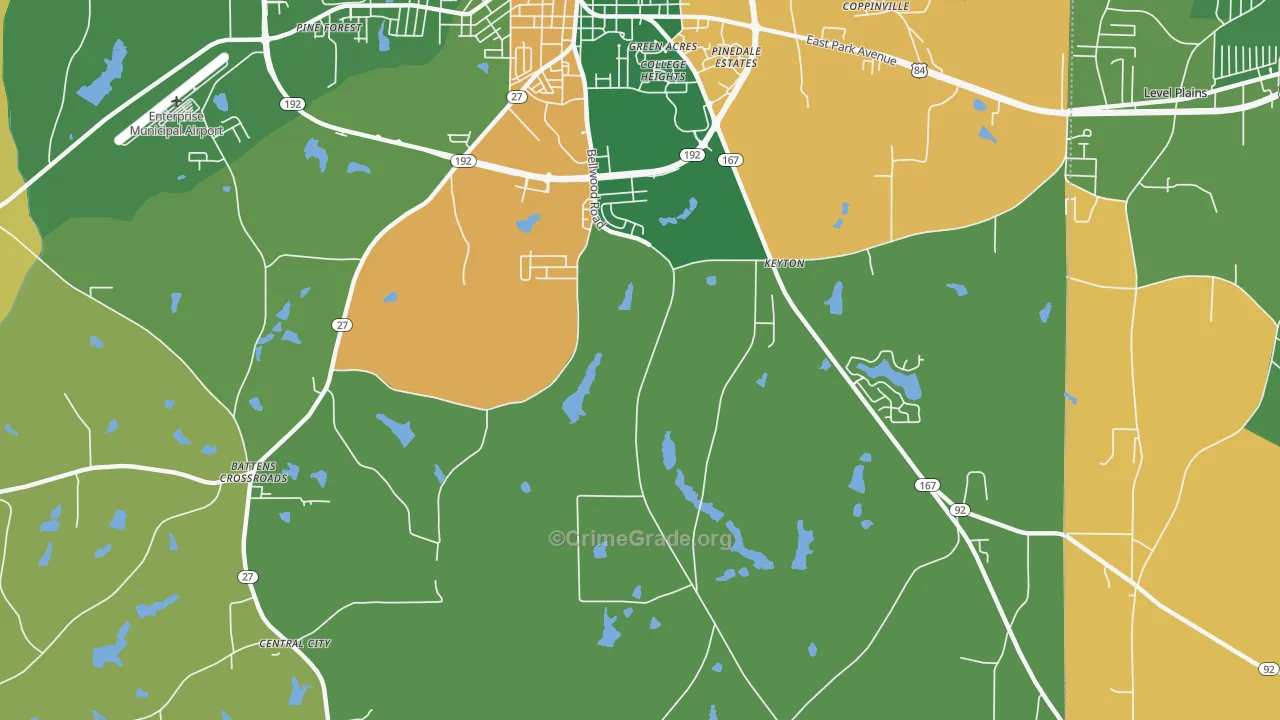 Keyton, AL Map of Robbery Rates