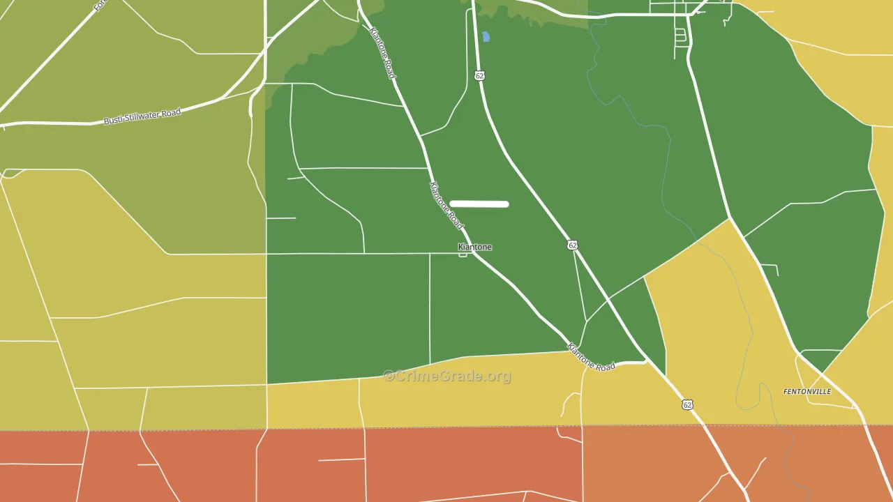 Kiantone, NY Map of Robbery Rates