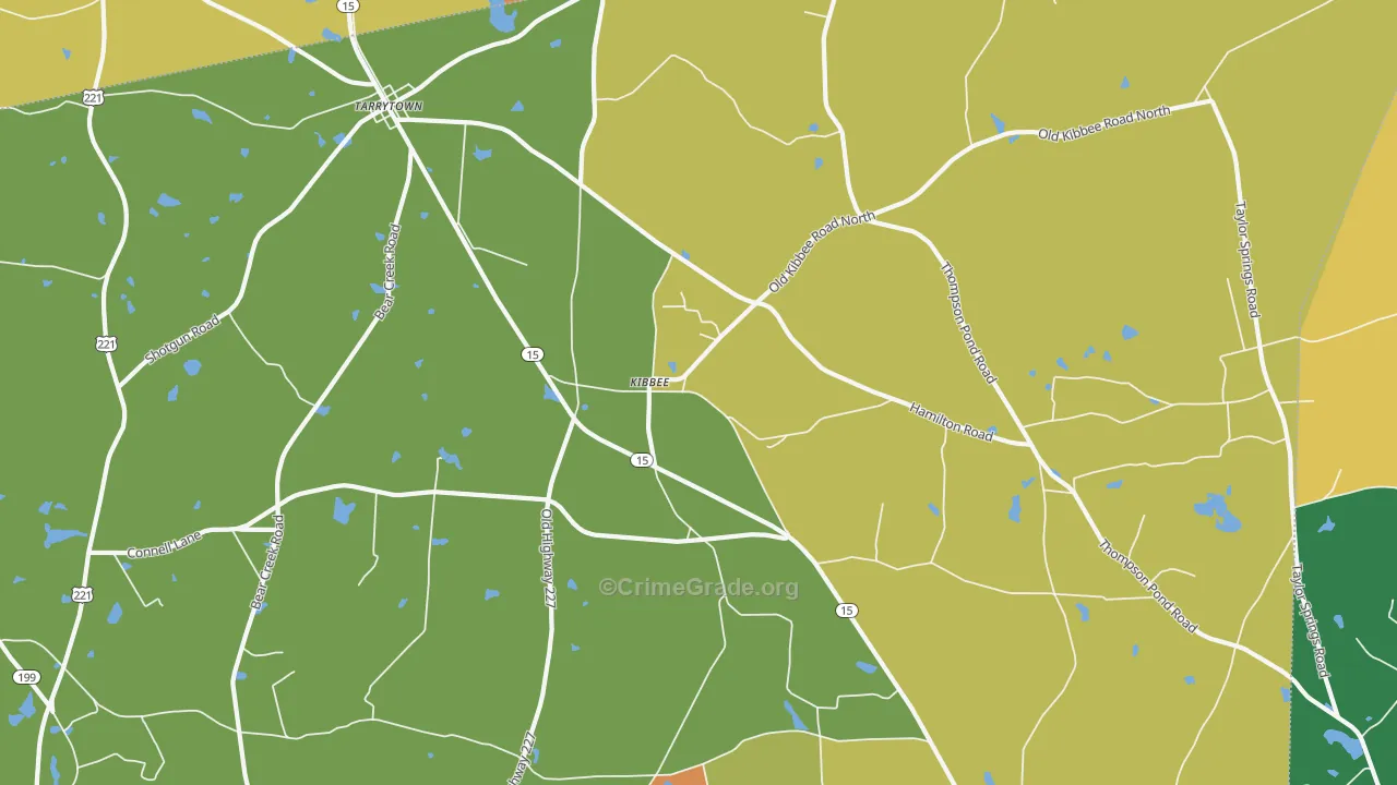 Kibbee, GA Map of Robbery Rates