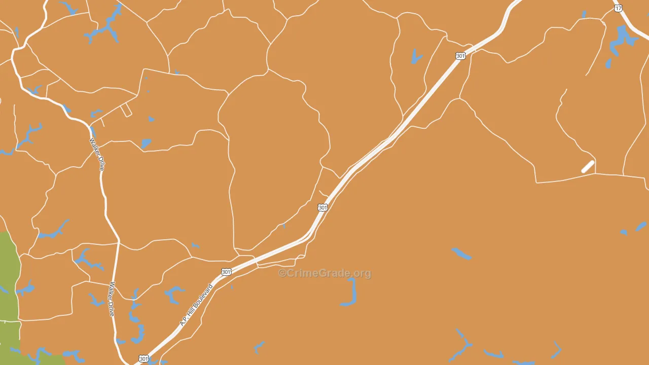 Kidds Fork, VA Map of Robbery Rates